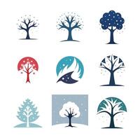 Set of First Snowfall Logo vector