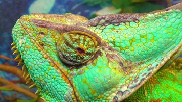 The veiled chameleon Chamaeleo calyptratus is a species of chameleon -Chamaeleonidae- native to the Arabian Peninsula in Yemen video