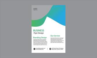 the design is a business flyer with a sleek, modern design. Green and blue gradient background. vector