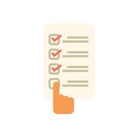 Hand checking off to do list with red checkmarks vector