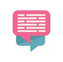 Pink and blue speech bubble showing ongoing conversation vector