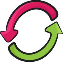 A green and pink arrow pointing to the right vector
