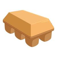 Empty egg carton lying open on white background vector