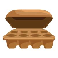Empty opened egg carton container box storage vector