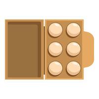 Open box of chicken eggs vector