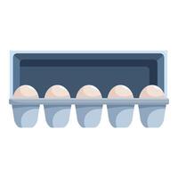 Cardboard egg container holding five eggs vector