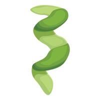Green abstract shape twisting and turning on white background vector
