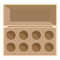 Open empty wooden crate box container storage packaging vector