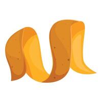 Orange peel curling making decorative shape on white background vector