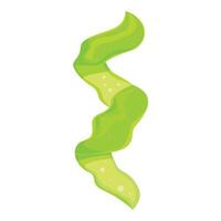 Green algae ribbon waving and floating underwater vector