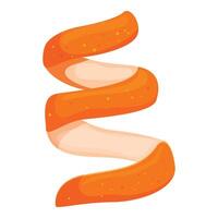 Orange peel spiraling through the air creating a zestful composition vector