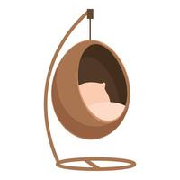 Modern hanging egg swing chair with soft pillow for relaxing vector