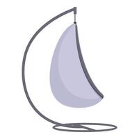 Hanging swing chair relaxing on metal frame base vector
