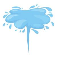 Cartoon water splashing making a big shape with drops vector