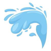 Blue water splashing making interesting shape with drops vector