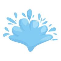 Blue water splashing making funny shape with drops around vector