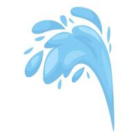 Cartoon water splashing making a big curve shape vector
