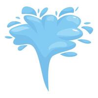 Cartoon water splashing making funny shape with drops vector