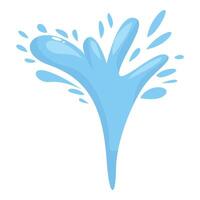 Blue water splashing upwards with drops around it vector