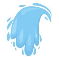 Blue water splashing making big wave with drops vector