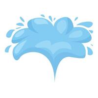 Blue water splashing making funny shape with drops around vector