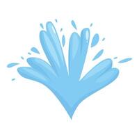 Cartoon style water splashing upwards making interesting shape vector