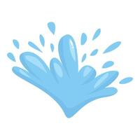Blue water splashing upward with drops vector