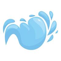 Blue water splashing making wavy shape with drops vector