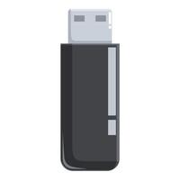 Black usb flash drive transfering data vector