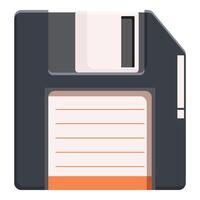 Black floppy disk for storing information from personal computer vector