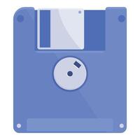 Blue floppy disk representing saving data concept vector