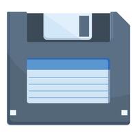 Floppy disk saving data with lines representing information being written vector