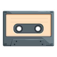 Grey audio cassette tape playing music vector
