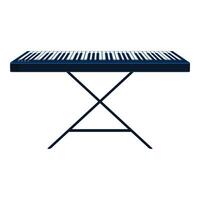 Electronic piano keyboard synthesizer standing on stage vector