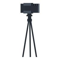 Smartphone is mounted on a tripod, ready to capture video vector