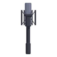 Professional studio microphone standing on a stand for recording audio vector