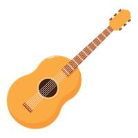 Acoustic guitar lying with strings and sound hole isolated on white background vector