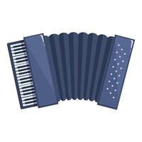 Blue accordion instrument playing music keyboard keys sound vector