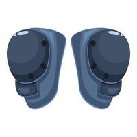 Pair of blue knee pads protecting during sports activities vector