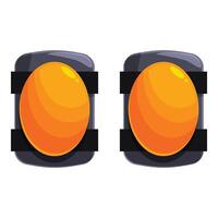 Pair of yellow knee pads for sports and work safety vector