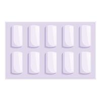 Blister pack containing white pills on solid background vector