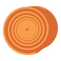 Orange tree trunk showing growth rings cross section vector