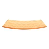 Empty wooden shelf curved shape presenting products vector