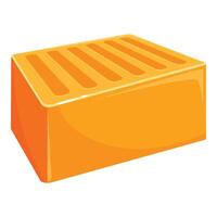 This is a large block of cheddar cheese with slices missing vector
