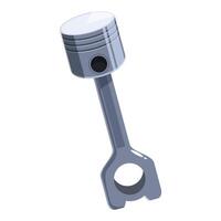 Silver piston engine part converting pressure into reciprocating motion vector