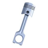 Shiny metal piston engine part converting energy vector