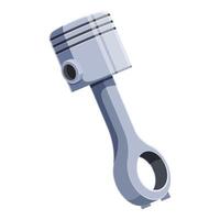 Silver engine piston converting reciprocating motion into rotary motion vector