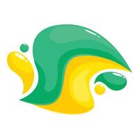 Abstract yellow and green shape flowing and forming bubbles vector