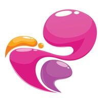 Colorful abstract liquid shapes forming a heart design vector