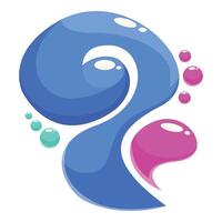 Blue and pink abstract shapes forming a dynamic composition vector